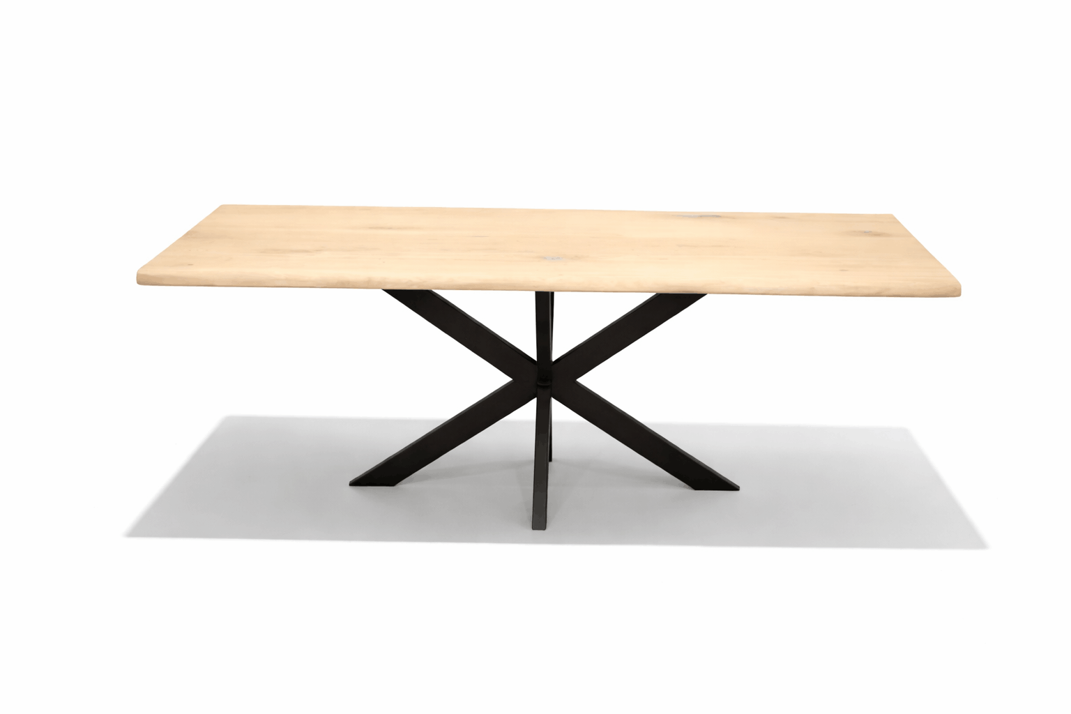 eiken eettafel rechthoekig boomstamrand pure