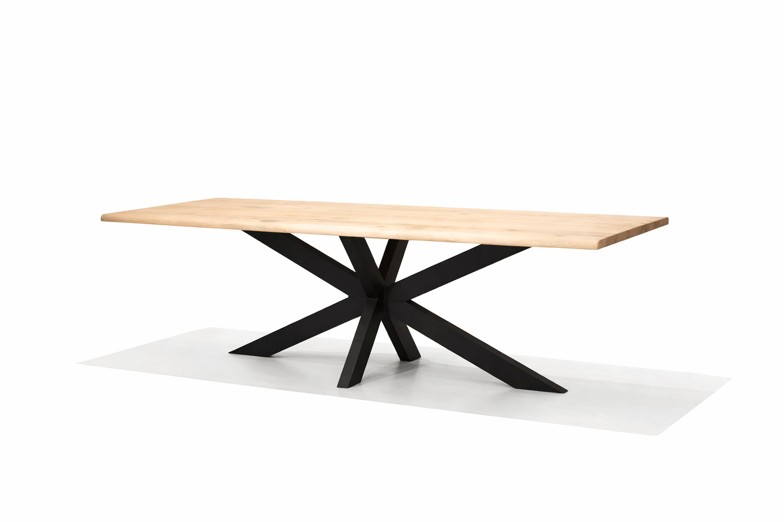 eiken eettafel rechthoekig boomstamrand arco