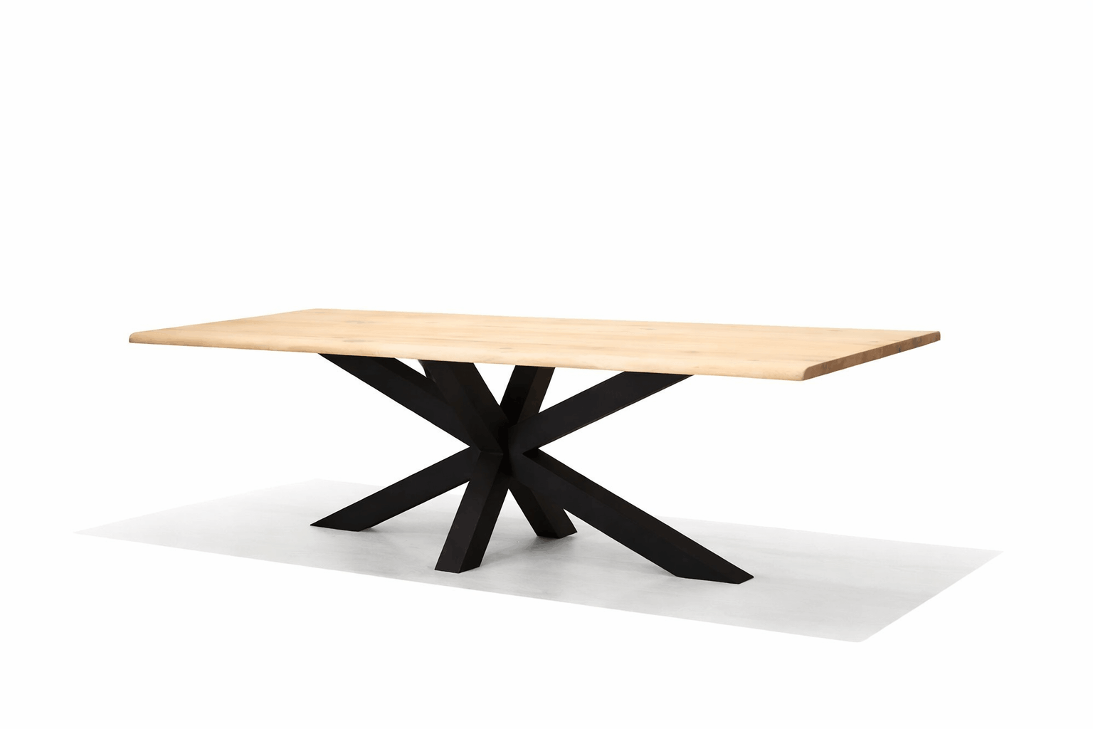 eiken eettafel rechthoekig boomstamrand core