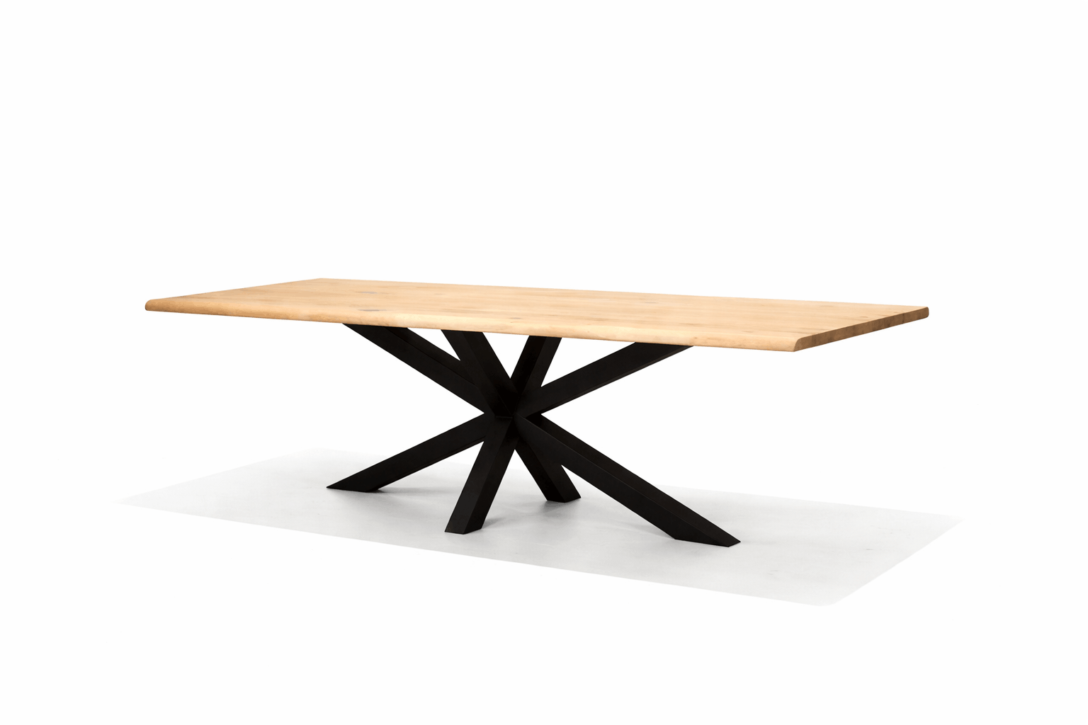 eiken eettafel rechthoekig boomstamrand varo